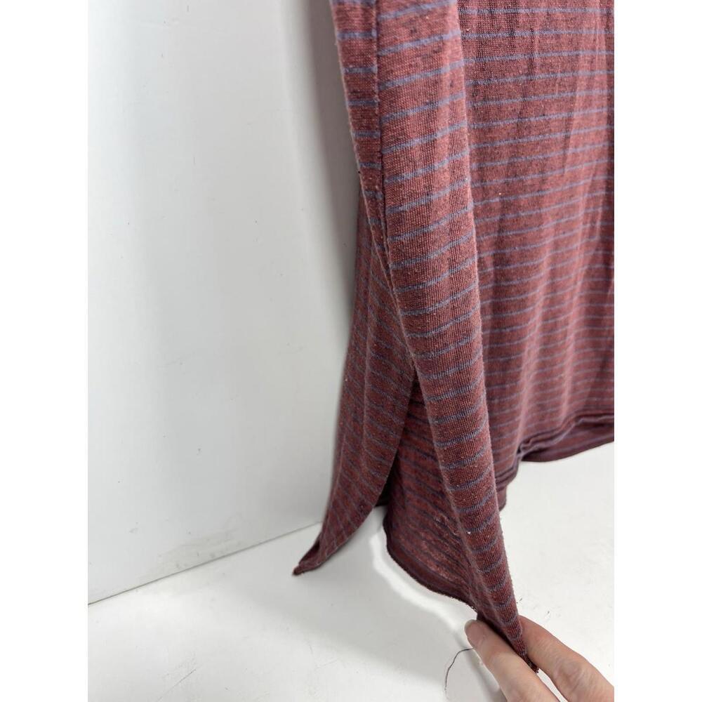 Free People We The Free Weekend Warrior Top Size Med Oversize Brick Stripe Boho - Picture 4 of 8